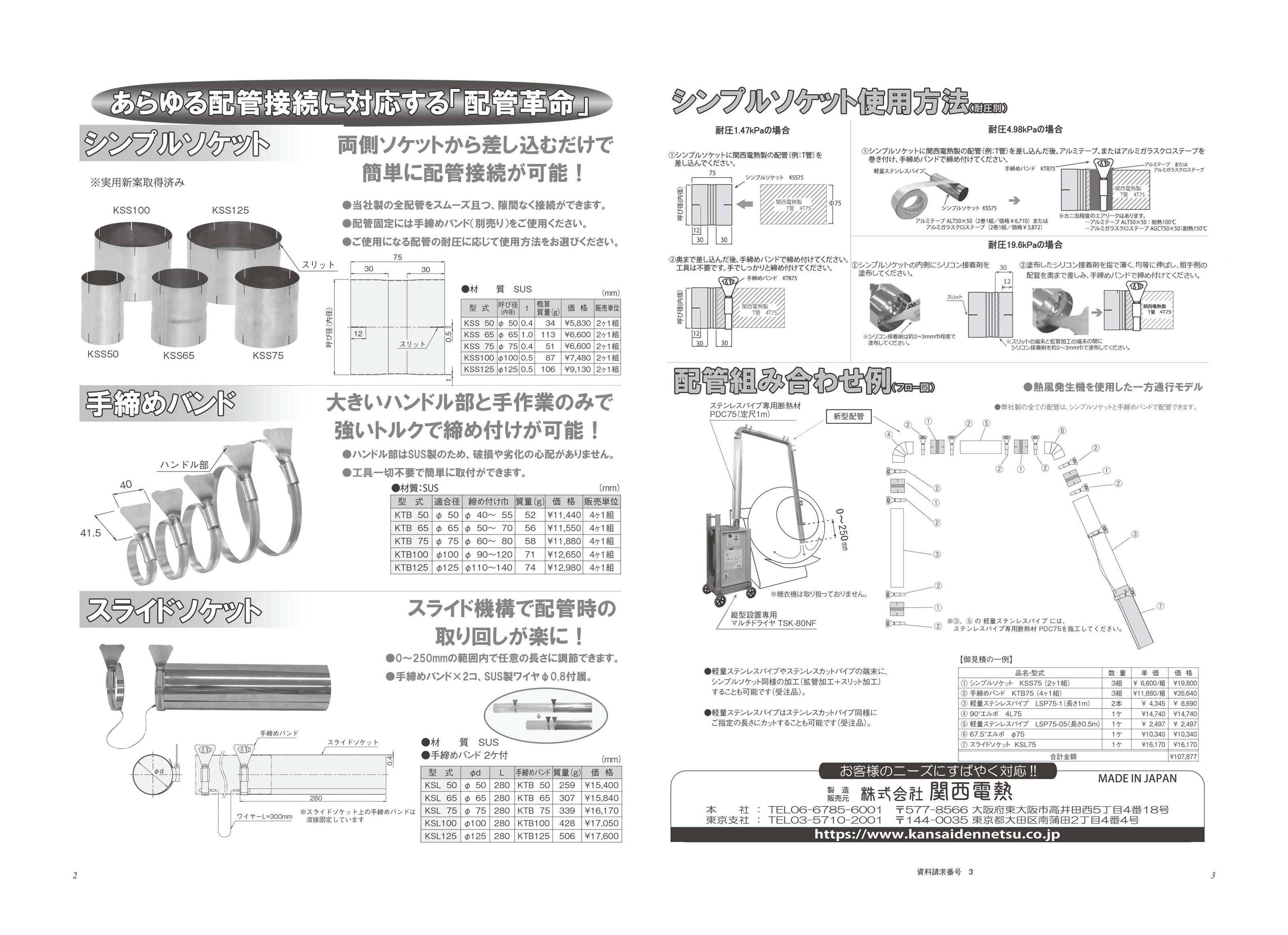 シンプルソケット・手締めバンド・スライドソケット